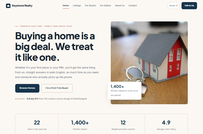 Keystone Realty homepage
